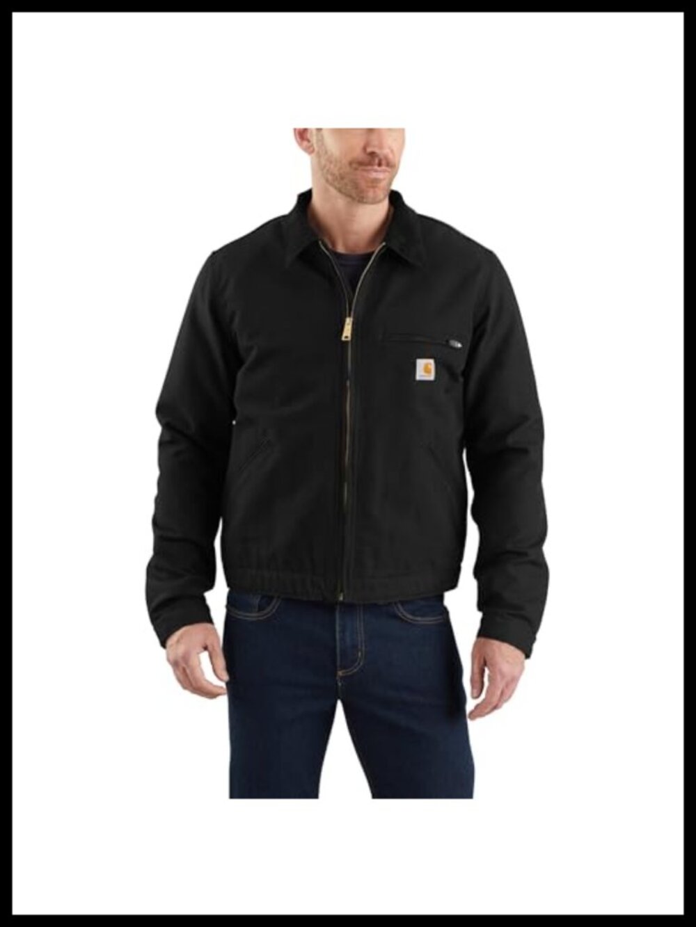 Carhartt Duck Detroit Jacket Quilted Nylon Lined Work Coat Blanket Lined